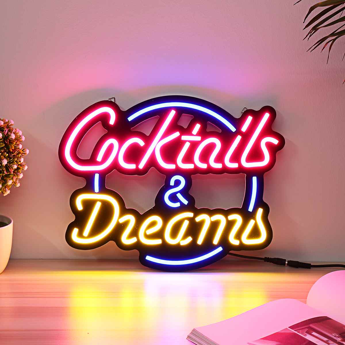 Cocktail Dream Real Glass Tube Neon Light - Neonlight-resell
